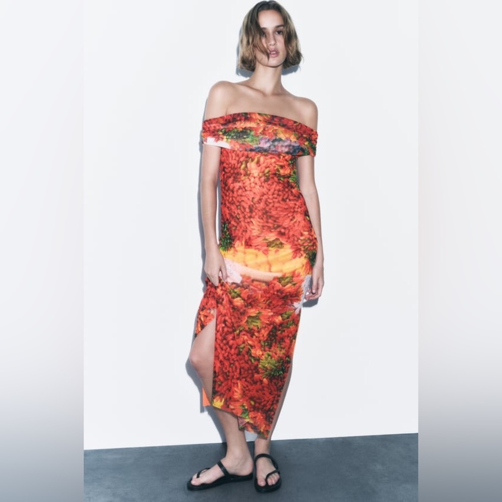 Zara picante all over print dress